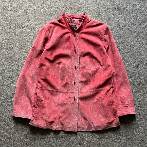 Bernardo Women's XL Pink Suede Genuine Leather Jacket Coat With Removable Collar - Picture 2 of 16